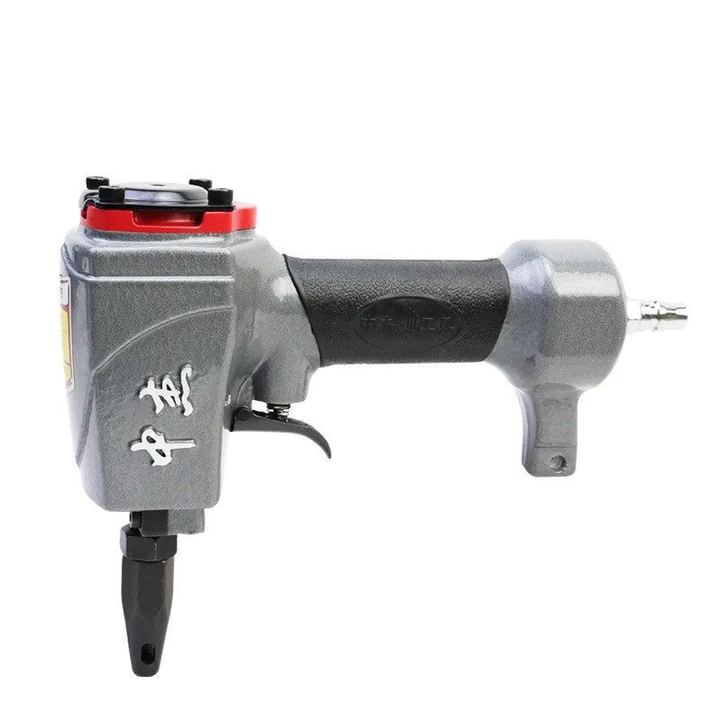 DK30 pneumatic metal sheet punching gun for industrial fabric applications.