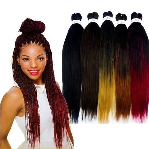 African chemical fiber long straight cornrows wig 26 inch mixed silk black style