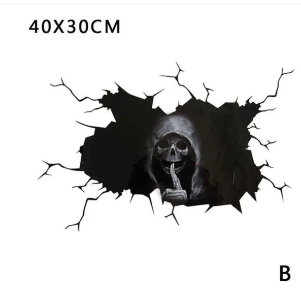 Skull car body sticker 30x20cm in PET or PVC with strong adhesion for body modification