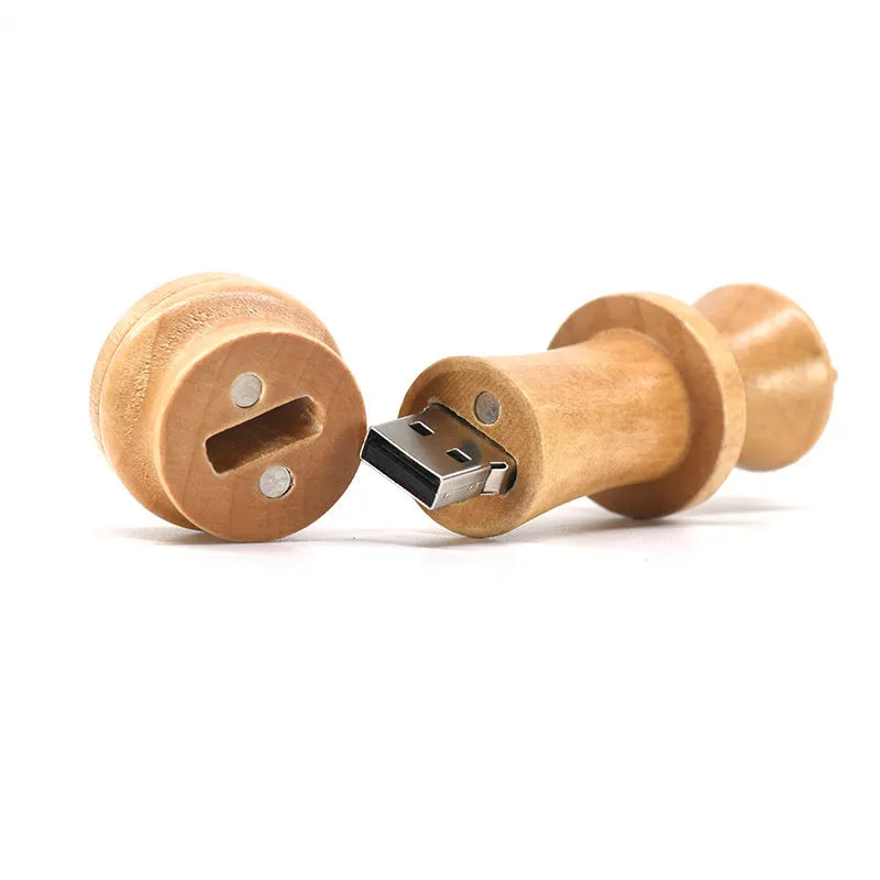 Wooden chess pen drive beige USB 2.0 memory stick with international chess model design