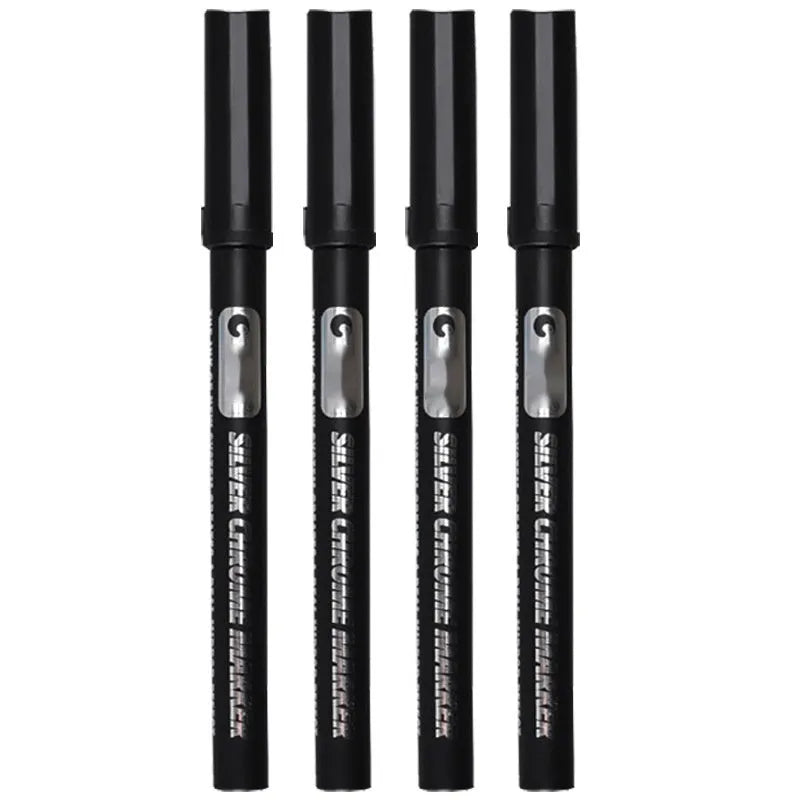Black waterproof mirror marker pen with choice of 1mm or 2mm tip for glass and whiteboards.