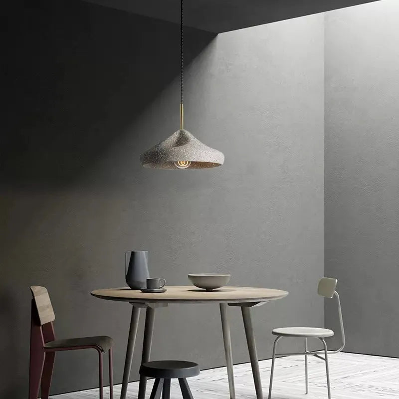 Nostalgic industrial style cement pendant light in sand black finish with Nordic design, ceiling mounted