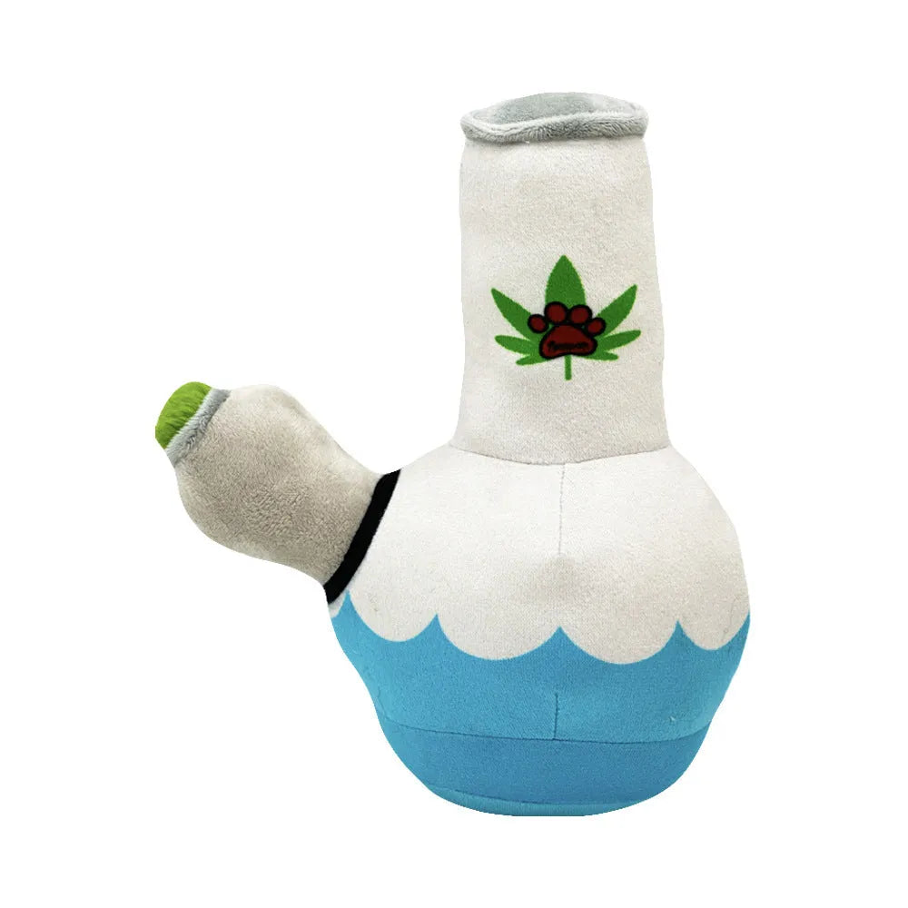 24cm kettle-shaped dog plush toy with sound feature in picture-style pattern