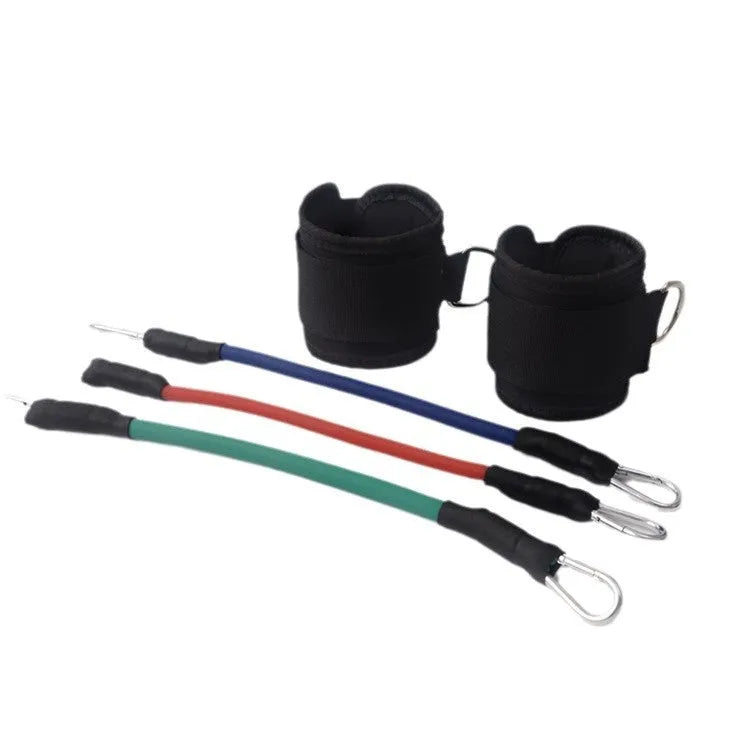 Black Taekwondo training pull rope set for leg strength and explosive force development