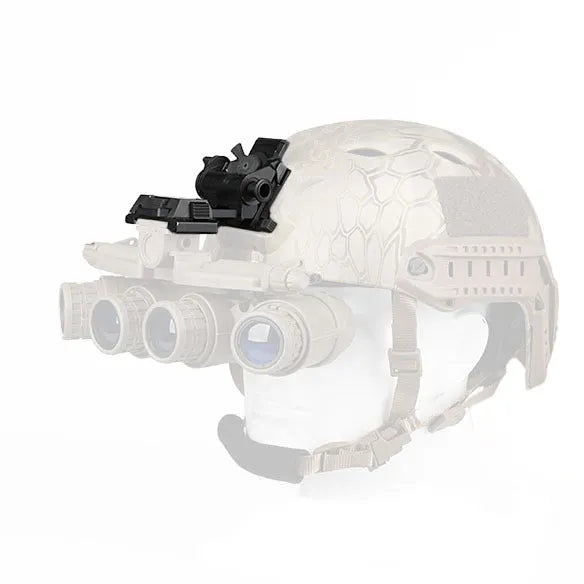 Metal alloy G24 night vision helmet mount with breakaway base in dark earth colour