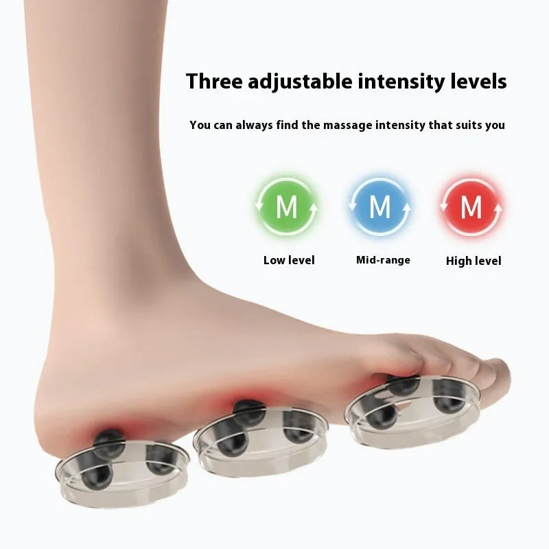 Multifunctional foot massager with acupuncture point kneading in black, green, orange, and red colour options