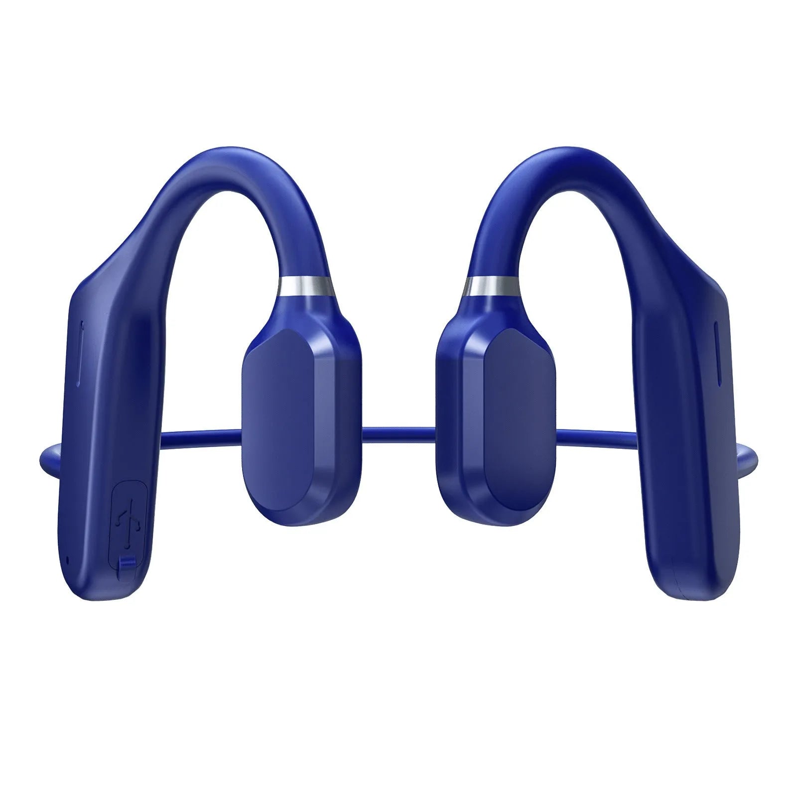 Bone conduction wireless Bluetooth headset in black hanging ear style with open ear design