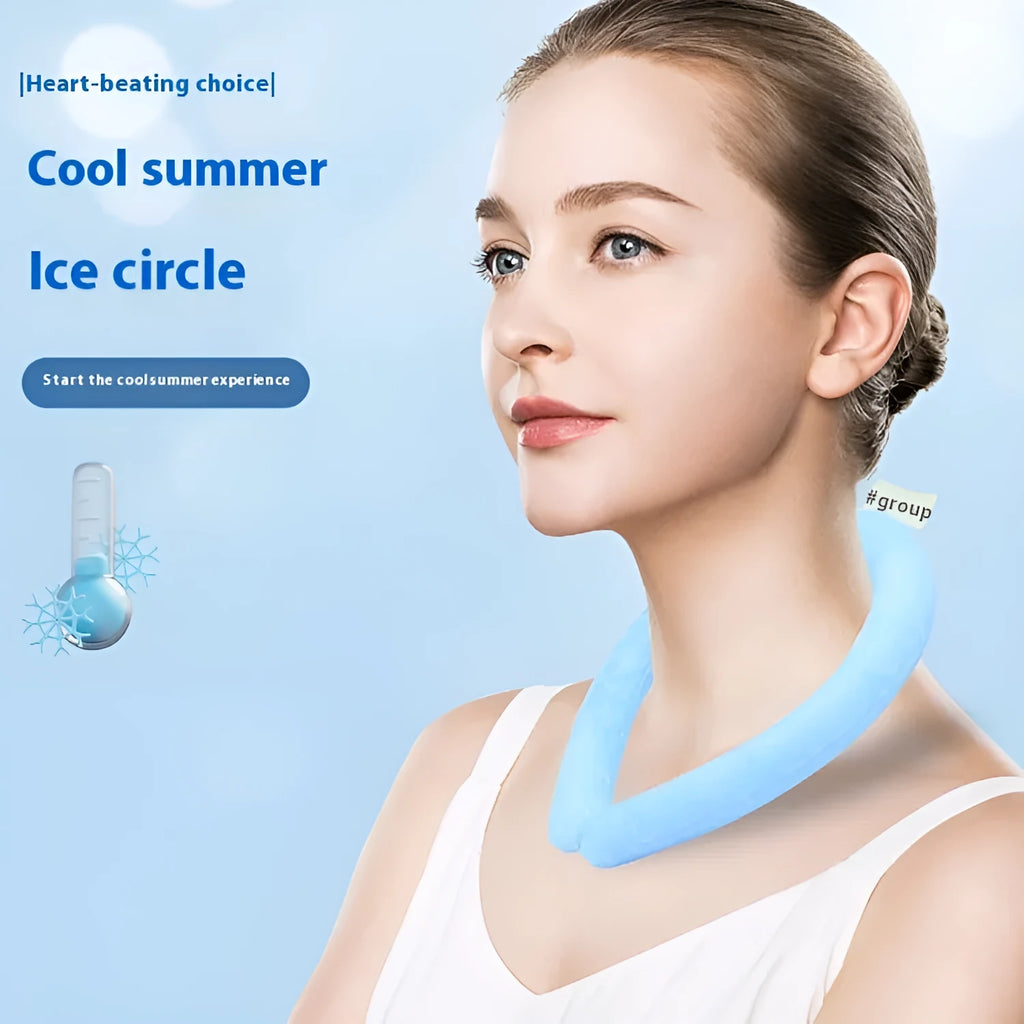 Cooling neck hanging ice ring in multiple colours for outdoor sports heatstroke prevention