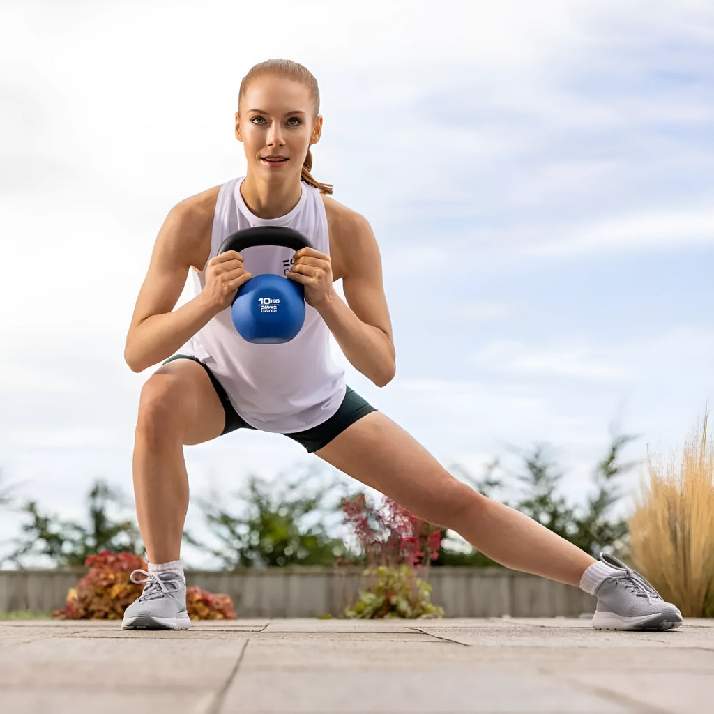 Blue cast iron immersion teapot design dumbbell weighing 10kg for home gym