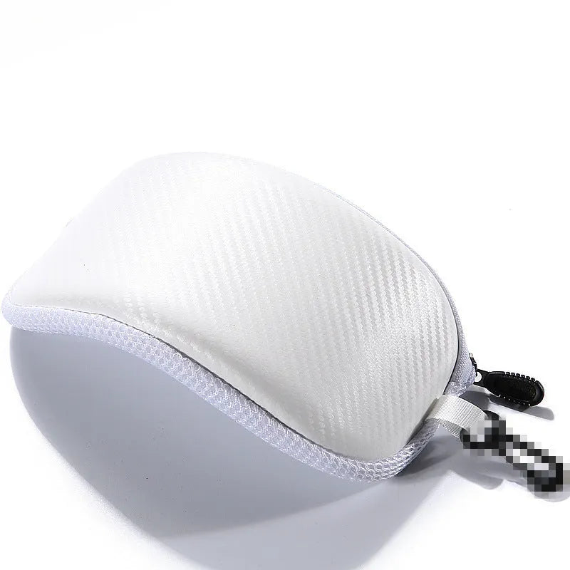 Leather zipper goggle case for outdoor cycling, motorcycling, and skiing in black colour