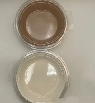 Round white disposable parchment paper liner for air fryer with a 4.5cm edge.