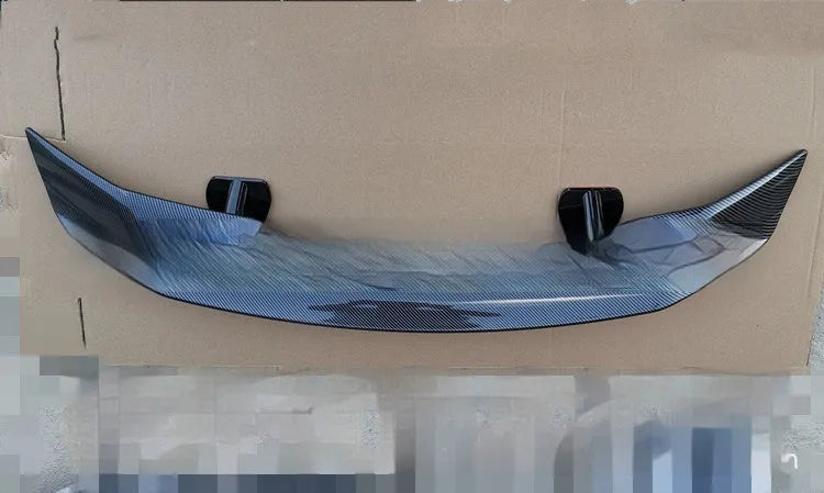 Universal punch-free ABS plastic car spoiler tail wing in black, white, carbon pattern, or blank finish.