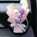 Handmade dried flower car vent perfume with scented inserts in various colours