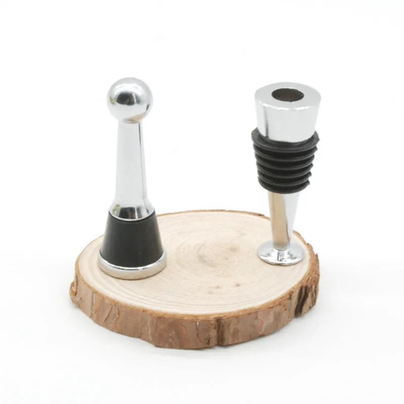 Silver M8M10 threaded zinc alloy aluminium wine stopper with no holes