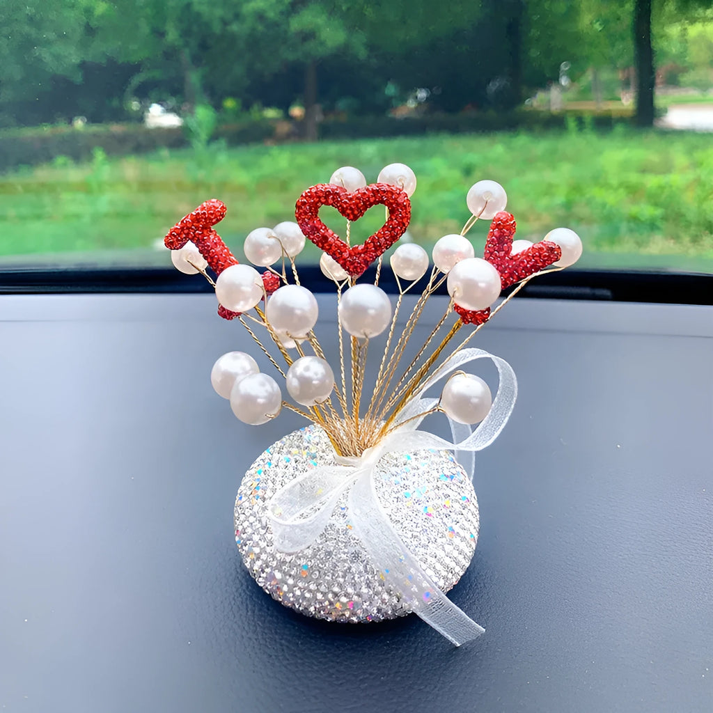 Clay car decoration ornament with diamond star design for vehicle centre console
