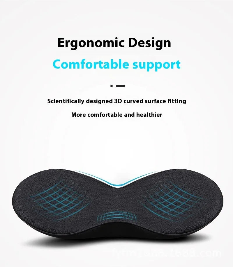Flat black memory foam car seat cushion for increasing driving height.