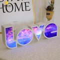 Rainbow LOVE word LED decorative light with plastic lampshade for Valentine's Day