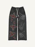 Wild Trend avant-garde trousers in polyester, shown in black, blue, pink, and white, sizes S to 5XL