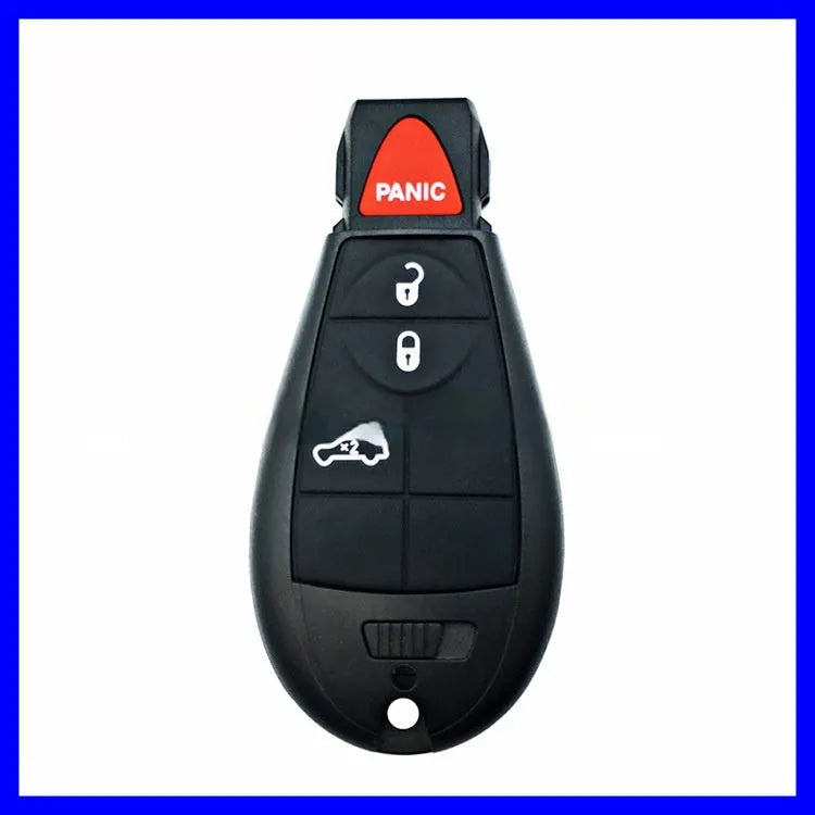 White replacement plastic shell for a Dodge Chrysler credit-card style smart car key fob.