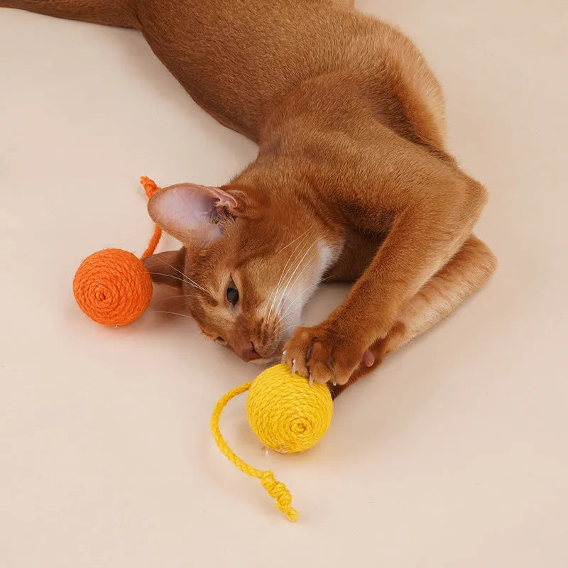 Cat toy set showing teaser wand with catnip ball attachment in multiple colour options