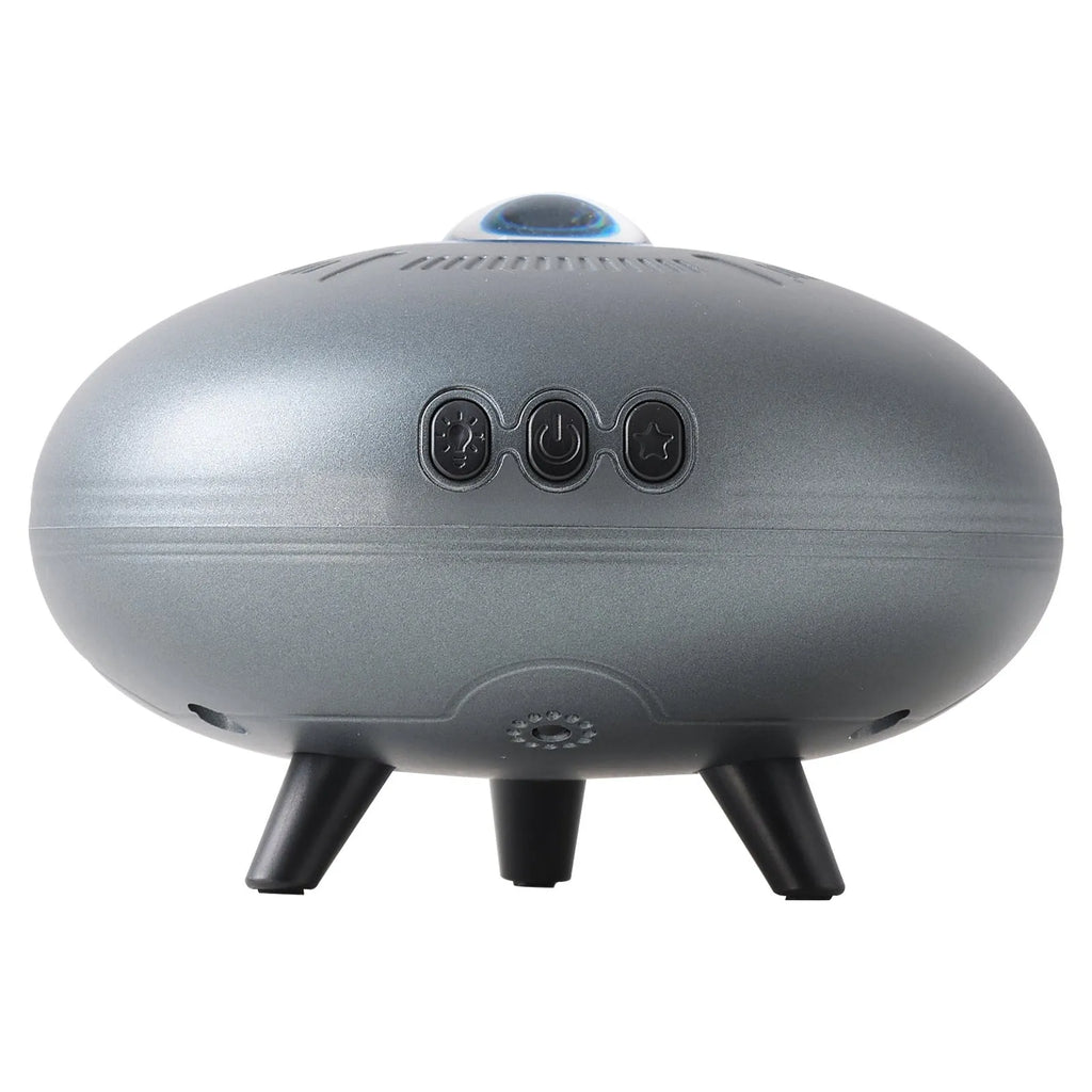 White ABS UFO star light projection lamp with USB power and colourful star projection