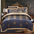European style jacquard cotton embroidery quilt cover set in flower colour, sheet type, for 2.0m bed