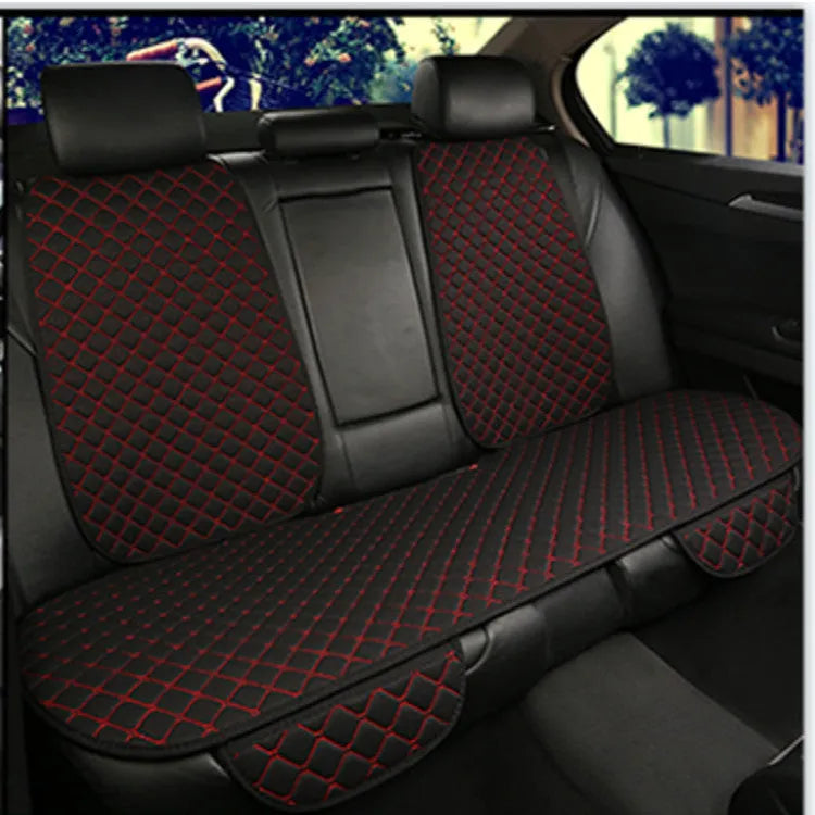 Linen car seat cushion with memory foam in Warm Cream colour on a car seat.