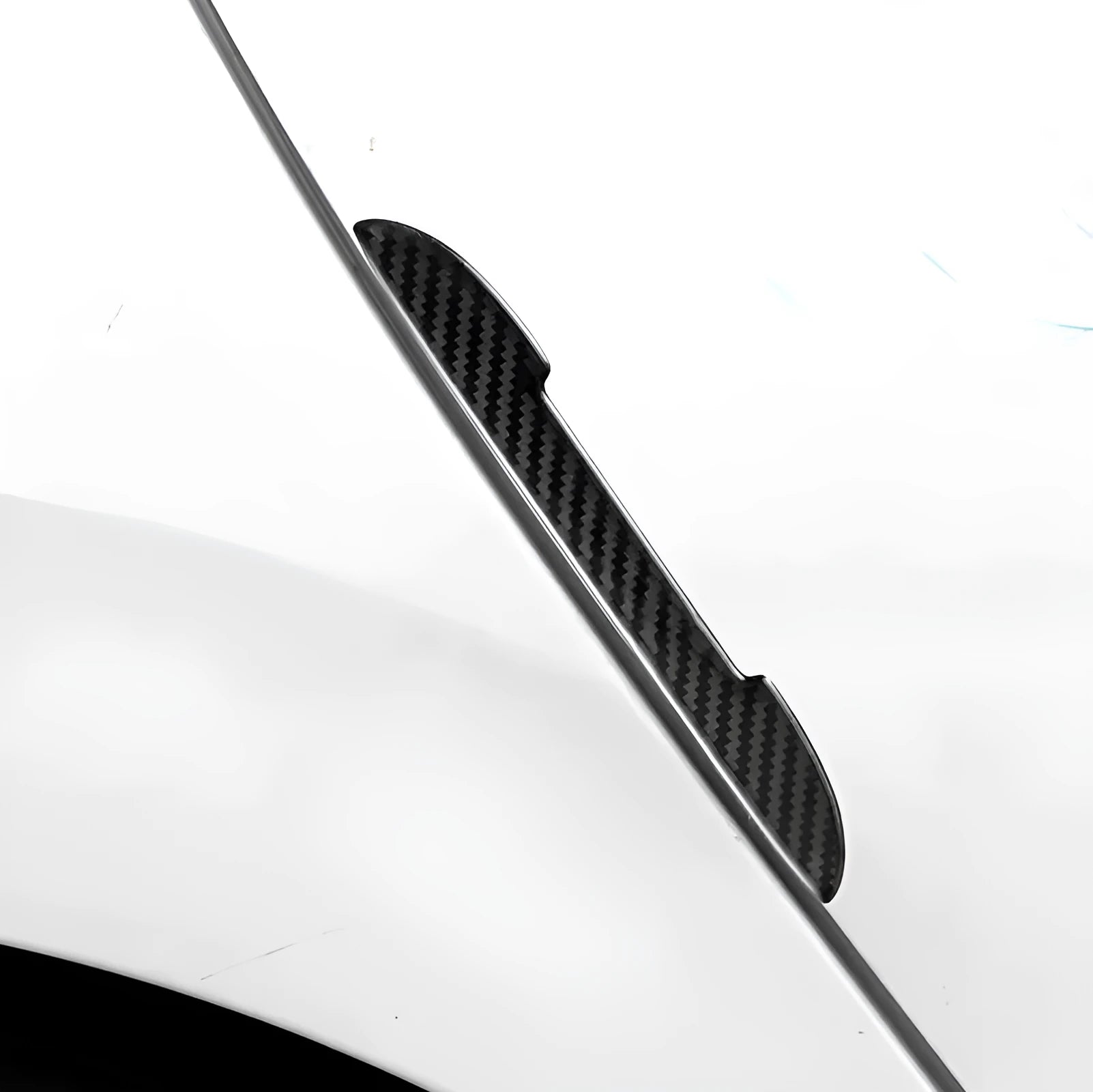Black carbon fibre texture car door collision strips for universal vehicle protection