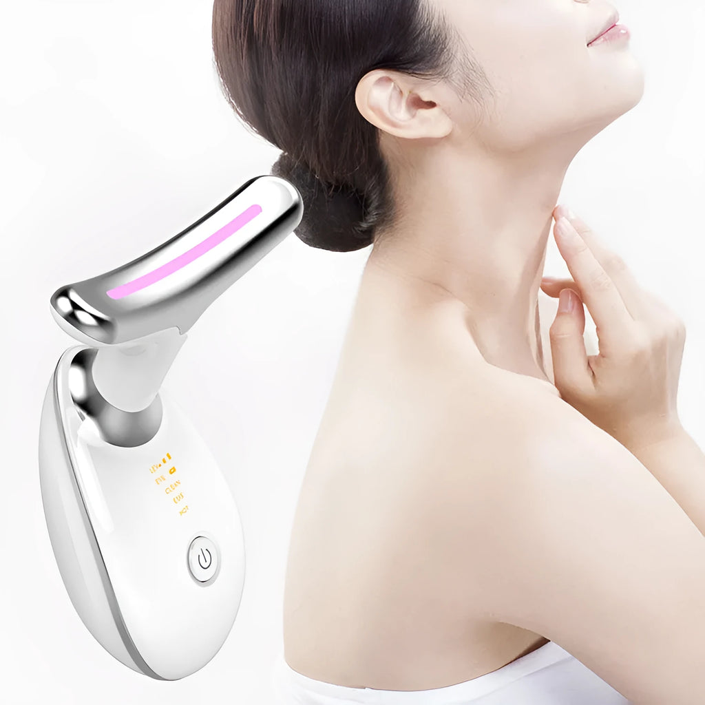 White or Black neck line care massage beauty instrument, USB rechargeable, 89x47x120mm, model ES-1081