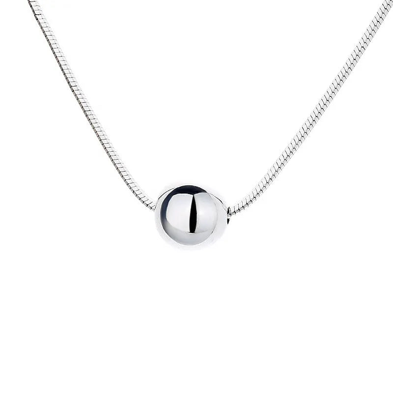 925 sterling silver clavicle chain necklace with small balls pendant in YFL376 colour