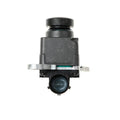 Black plastic rear view reversing camera for Dodge RAM trucks with rotating mount.