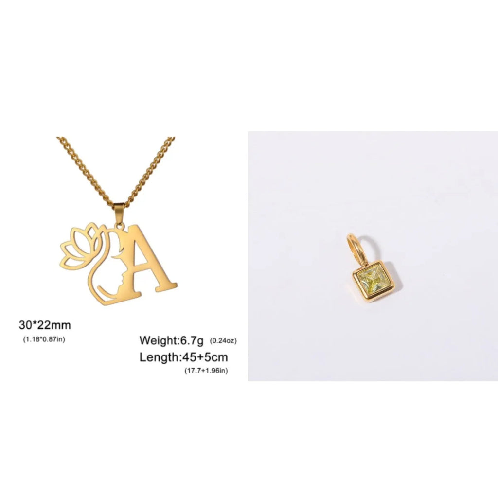 Stainless steel cross chain necklace with pendant in gold or silver electroplated finish.