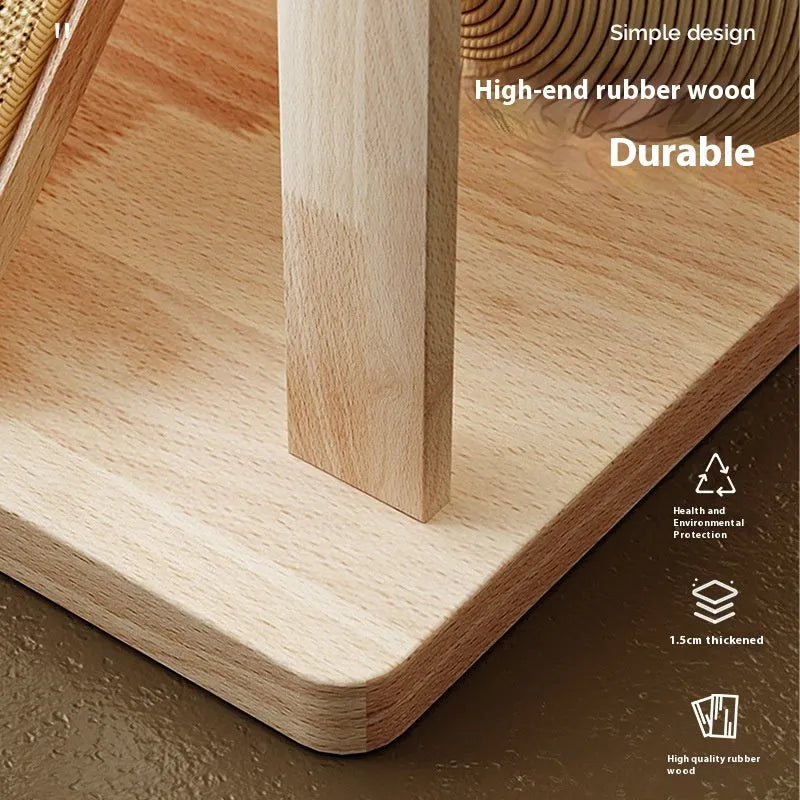 Compact cat climbing frame with sisal scratching surfaces and multiple platforms in jute colour