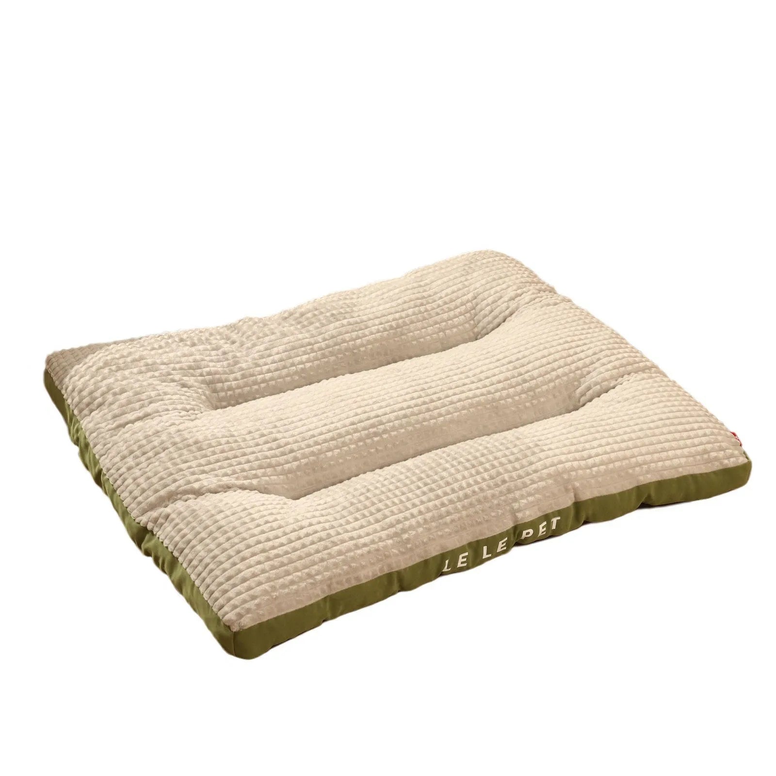 Coffee-coloured fleece dog bed with a detachable cushion, shown in a large size suitable for a big dog.