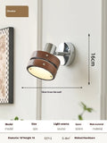 Nordic style walnut coloured indoor wall lamp for bedroom or hallway.
