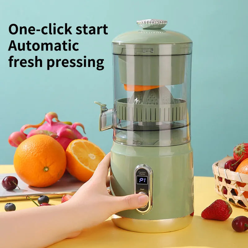 Portable multifunctional electric juicer in beige with 600ml ABS body and slag juice separation