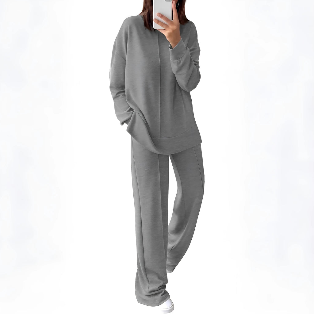 Women's Army Green long-sleeve polyester jogging suit co-ord set with matching trousers