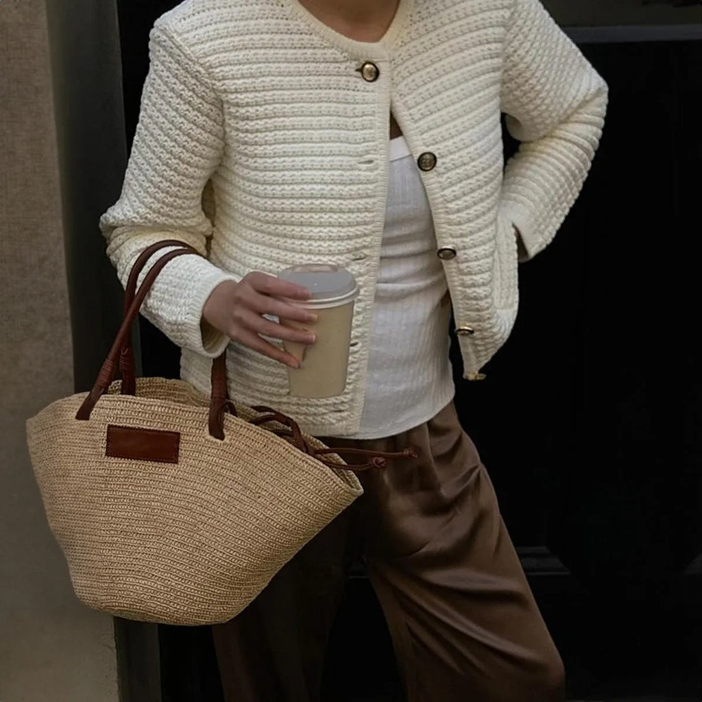 White women's long sleeve button shirt sweater, sizes S M L XL, polyester, regular sleeve, Asian sizing