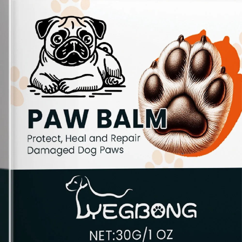 Dog paw balm set with shea butter and coconut oil, includes foot washing cup and towel