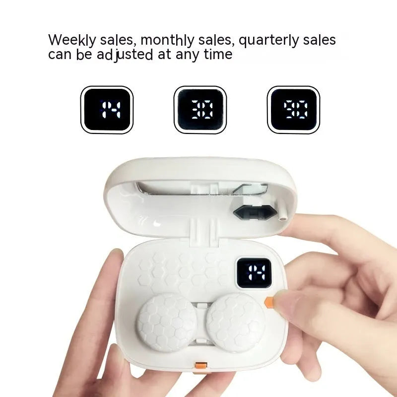 Pearl white automatic electric ultrasonic flushing instrument for cleaning invisible glasses.