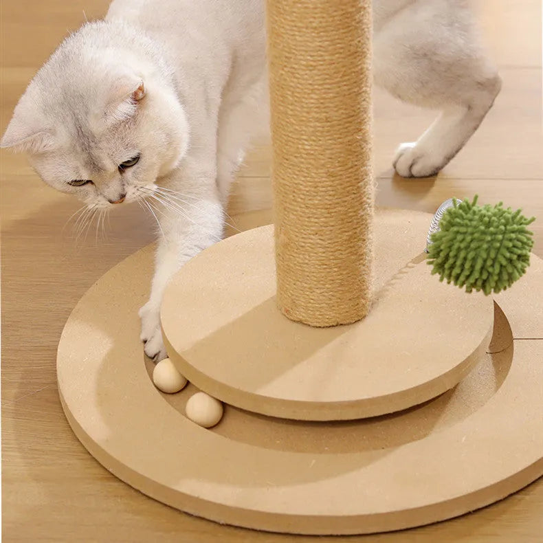 Canna cat climbing frame with hemp rope grab column and density plate, one-piece package