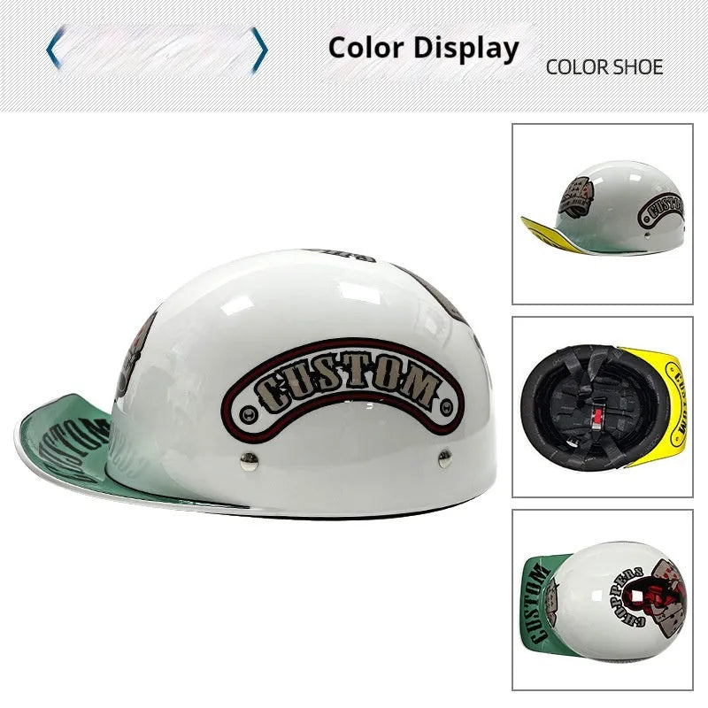 Retro ABS motor helmet in Beauty Missile colour for electric car riding, universal size