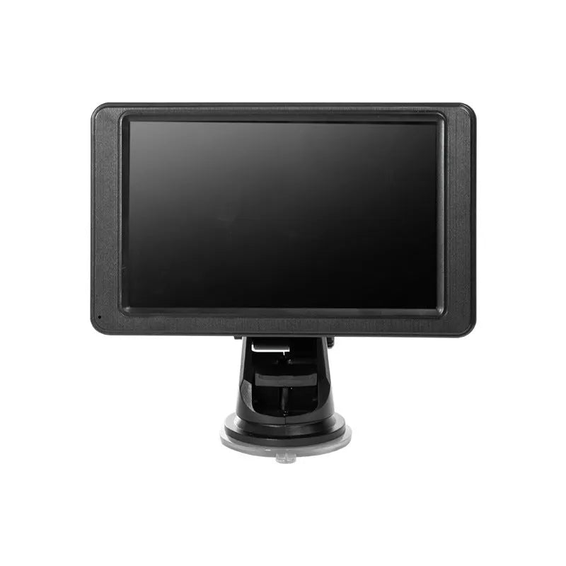 7-inch vehicle MP5 player in black with mounting bracket and connection cables