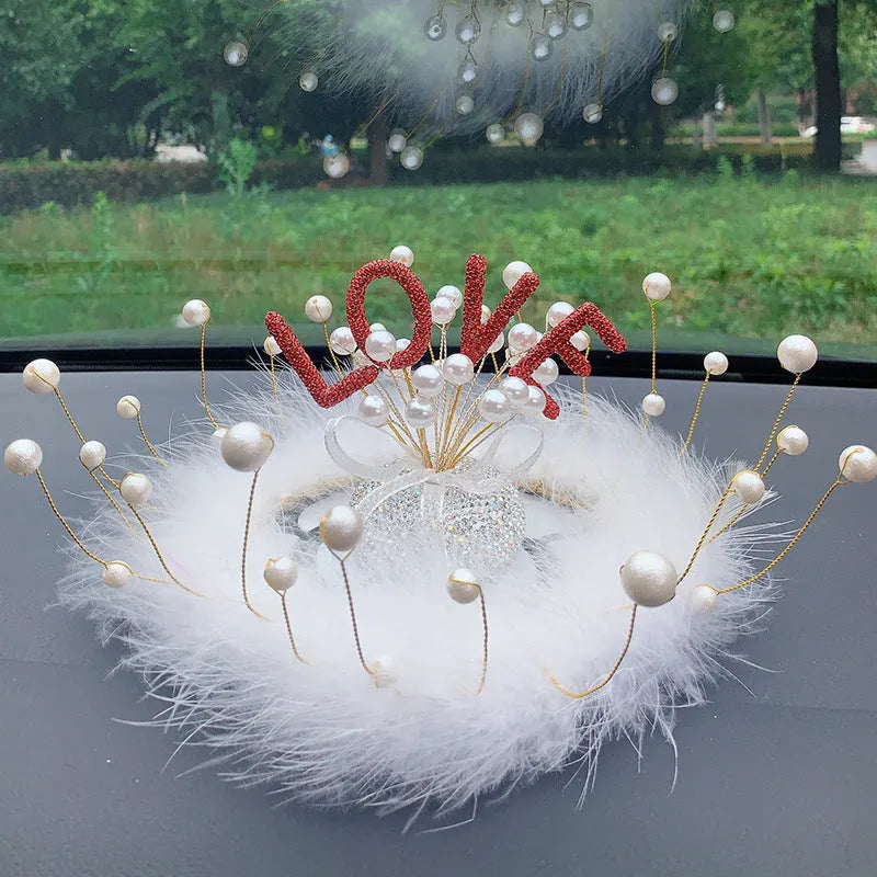 Clay car decoration ornament with diamond star design for vehicle centre console