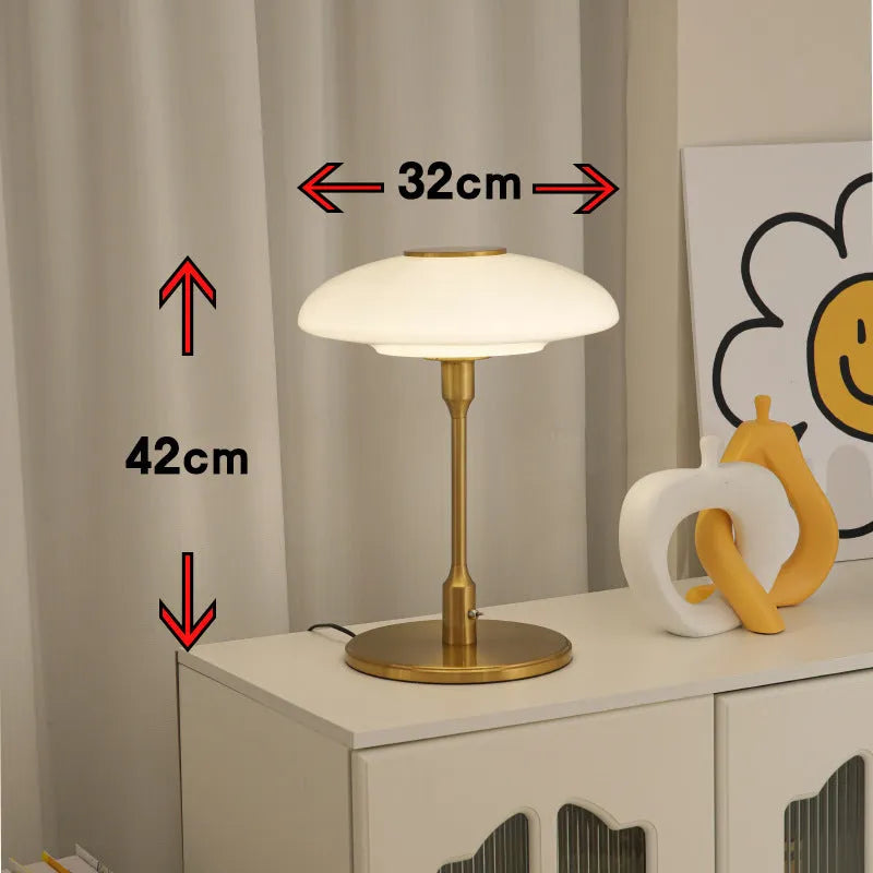 Vintage Korean style bedside ambient light with a nickel-plated metal lamp holder.
