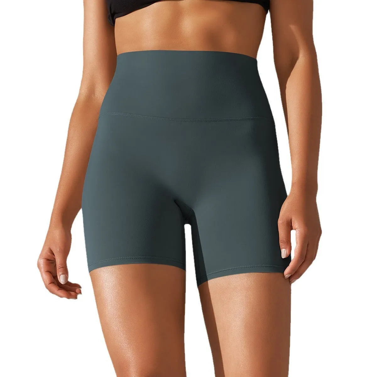 Women's high waist fitness pants with hip lift design in moisture-absorbing fabric