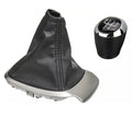 Black leather gear knob cover for Chevrolet Sonic Aveo T300 2011-2015 5-speed plastic headgear