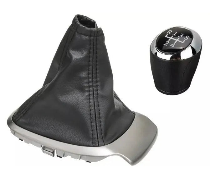 Black leather gear knob cover for Chevrolet Sonic Aveo T300 2011-2015 5-speed plastic headgear