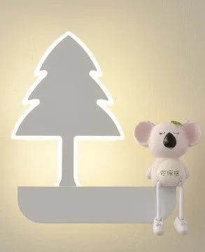 Children's bedroom cartoon wall lamp with iron shade in blue colour option, 400mm size, for bedside use