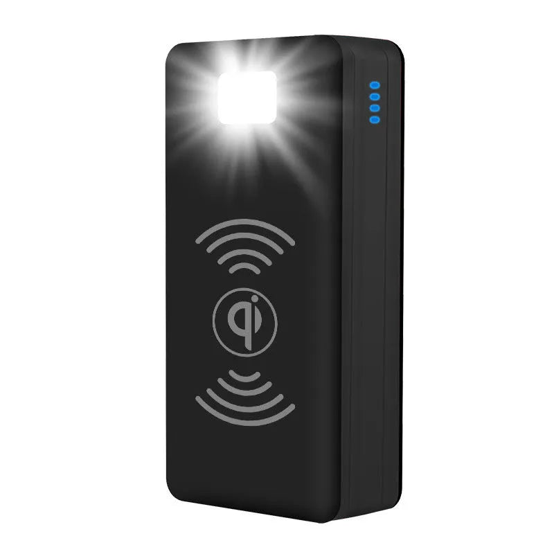 Solar wireless power bank in multiple colours showing creative design and charging surface.
